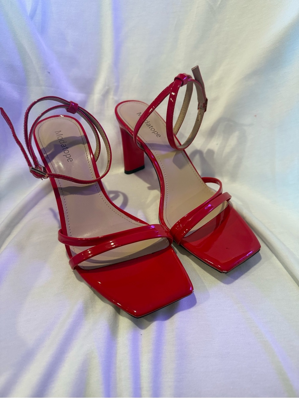 Red Patent Strappy Heel